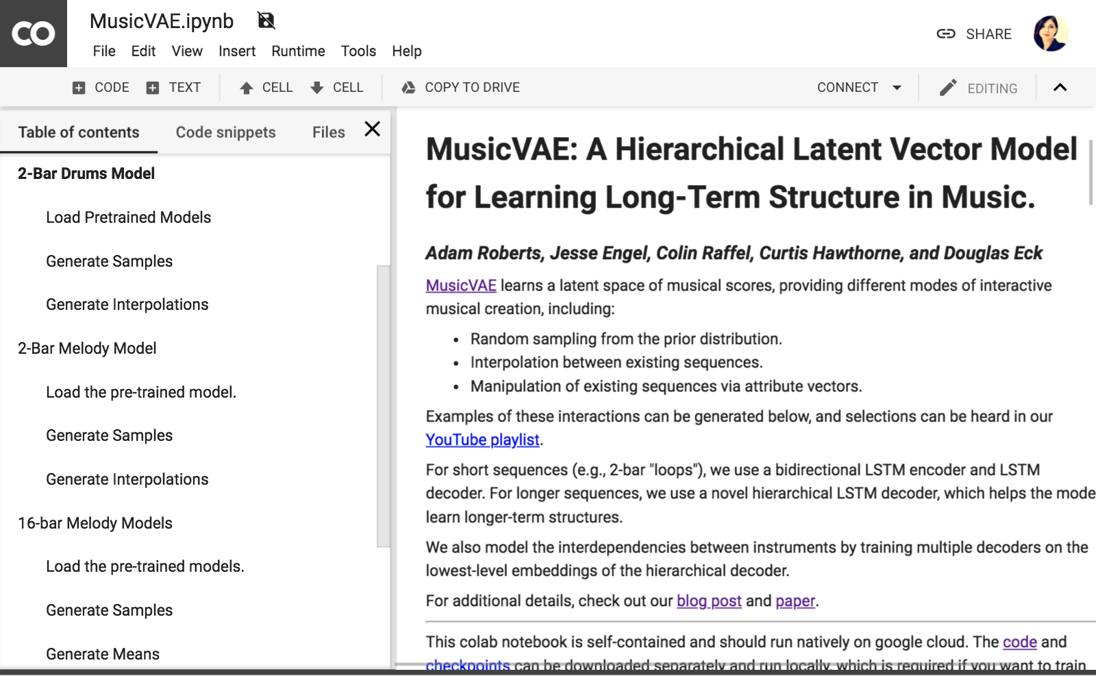 overview of MusicVAE